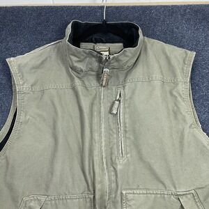 C.E. Schmidt Workwear Vest Mens 2XL Beige Canvas Full Zip Lined Insulated